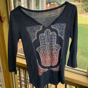 lucky brand v- neck 3/4 sleeve